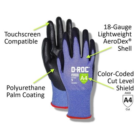 Magid DROC GPD482 AeroDex 18Gauge Extremely Lightweight PU Coated Work Glove  Cut Level A4 GPD482-12